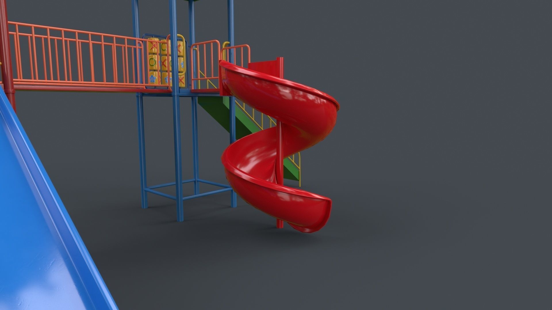 PBR Playground Outdoor Jungle Gym 15 B Low-poly 3D model_20