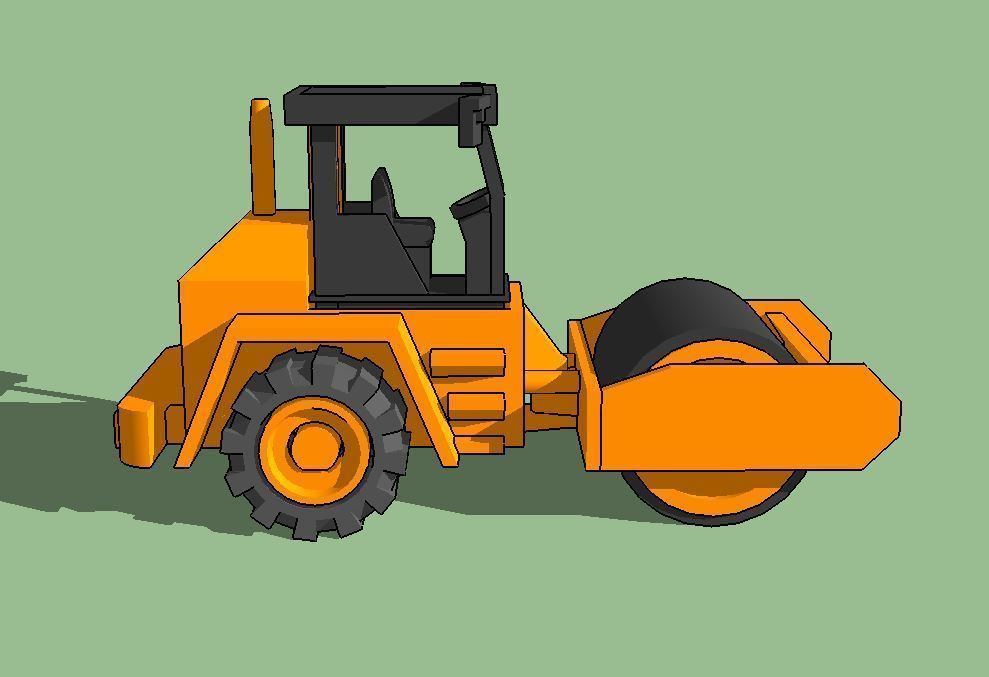 Heavy Duty Road Roller by Outland Models 3D Printable 3D print model_3