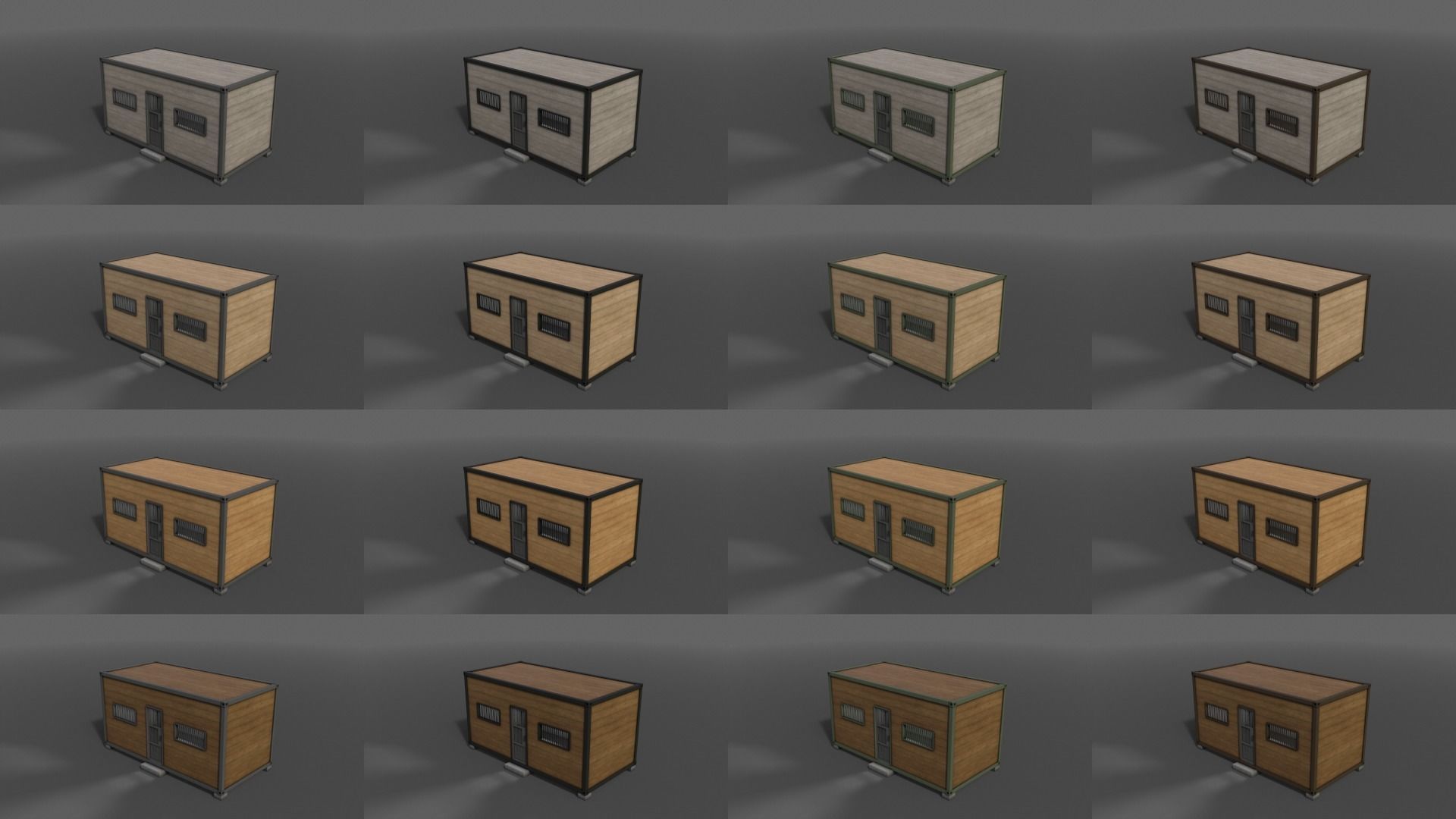 PBR Container House CC 20ft V3 Low-poly 3D model_2