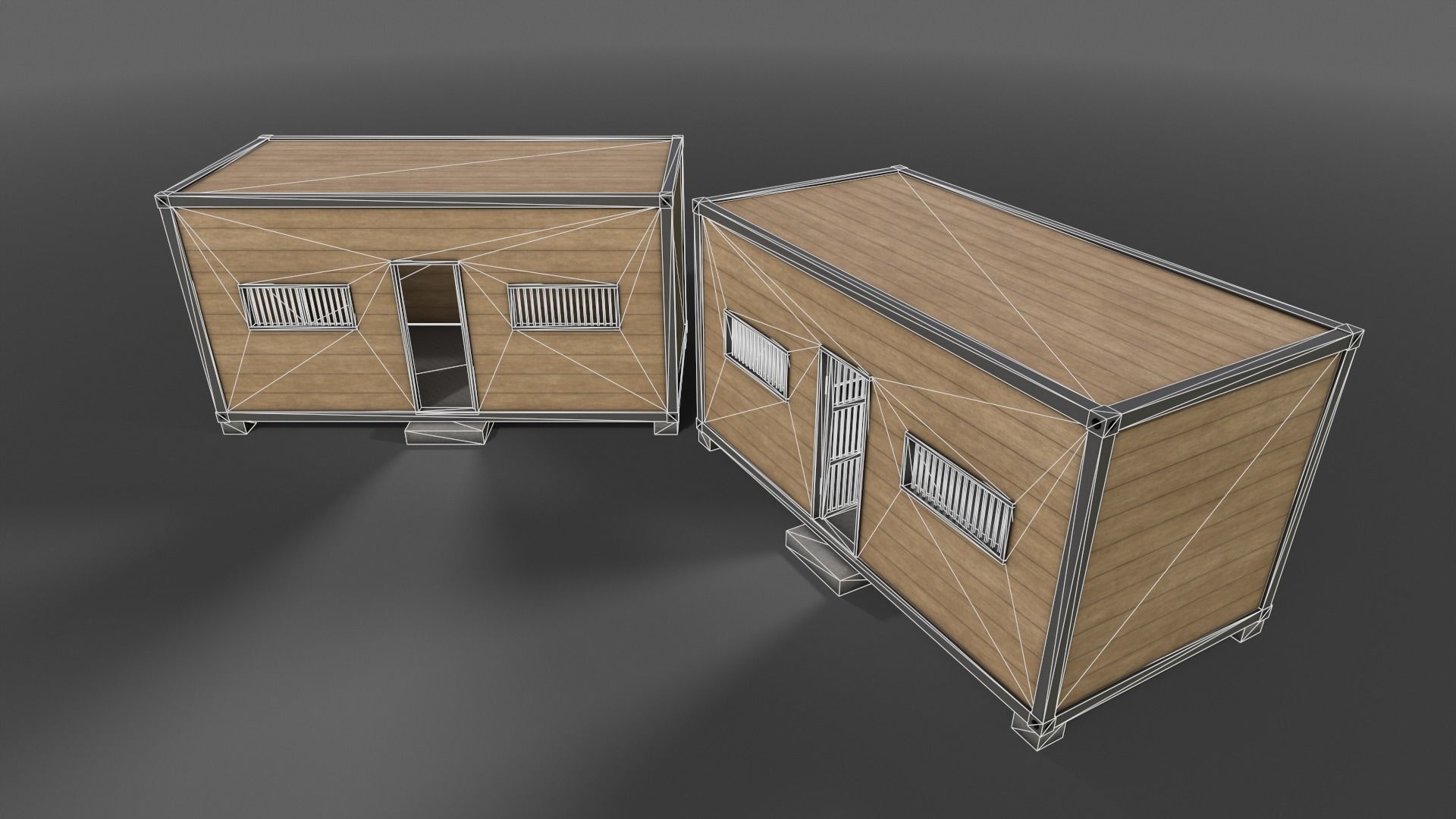 PBR Container House CC 20ft V3 Low-poly 3D model_12