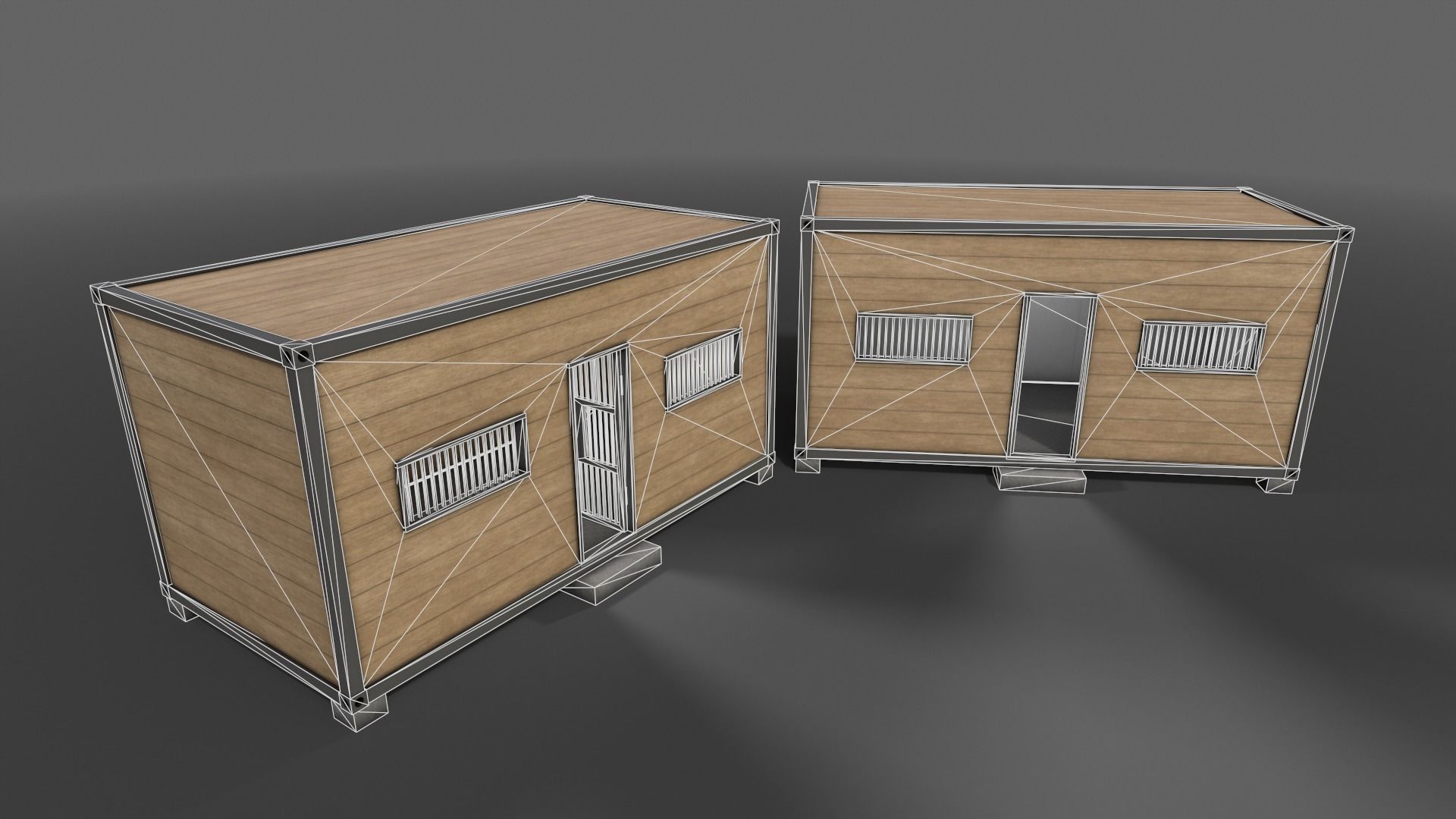 PBR Container House CC 20ft V3 Low-poly 3D model_9