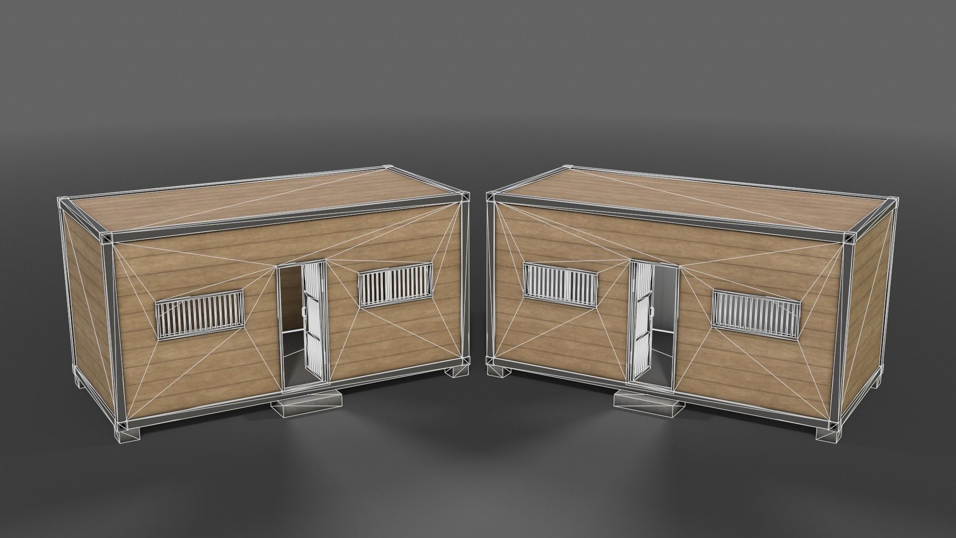 PBR Container House CC 20ft V3 Low-poly 3D model_6