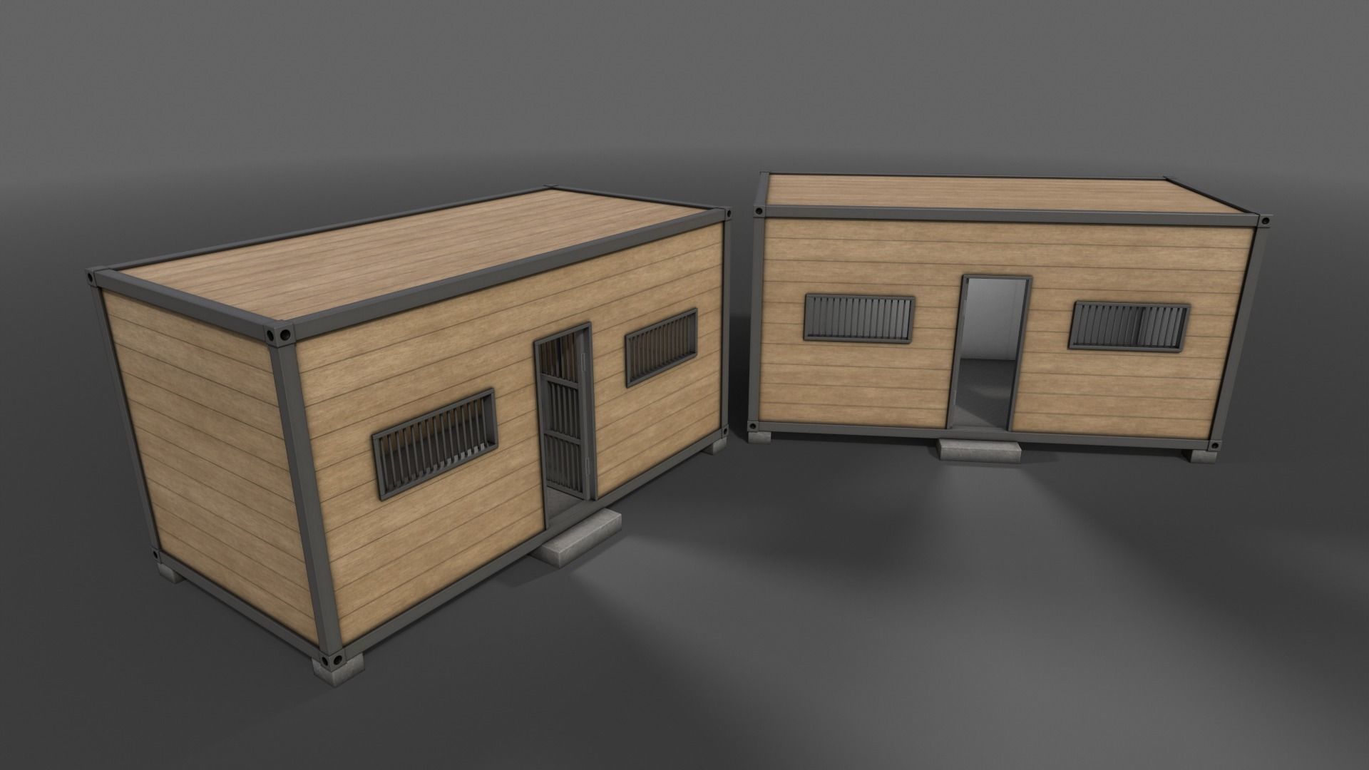PBR Container House CC 20ft V3 Low-poly 3D model_8