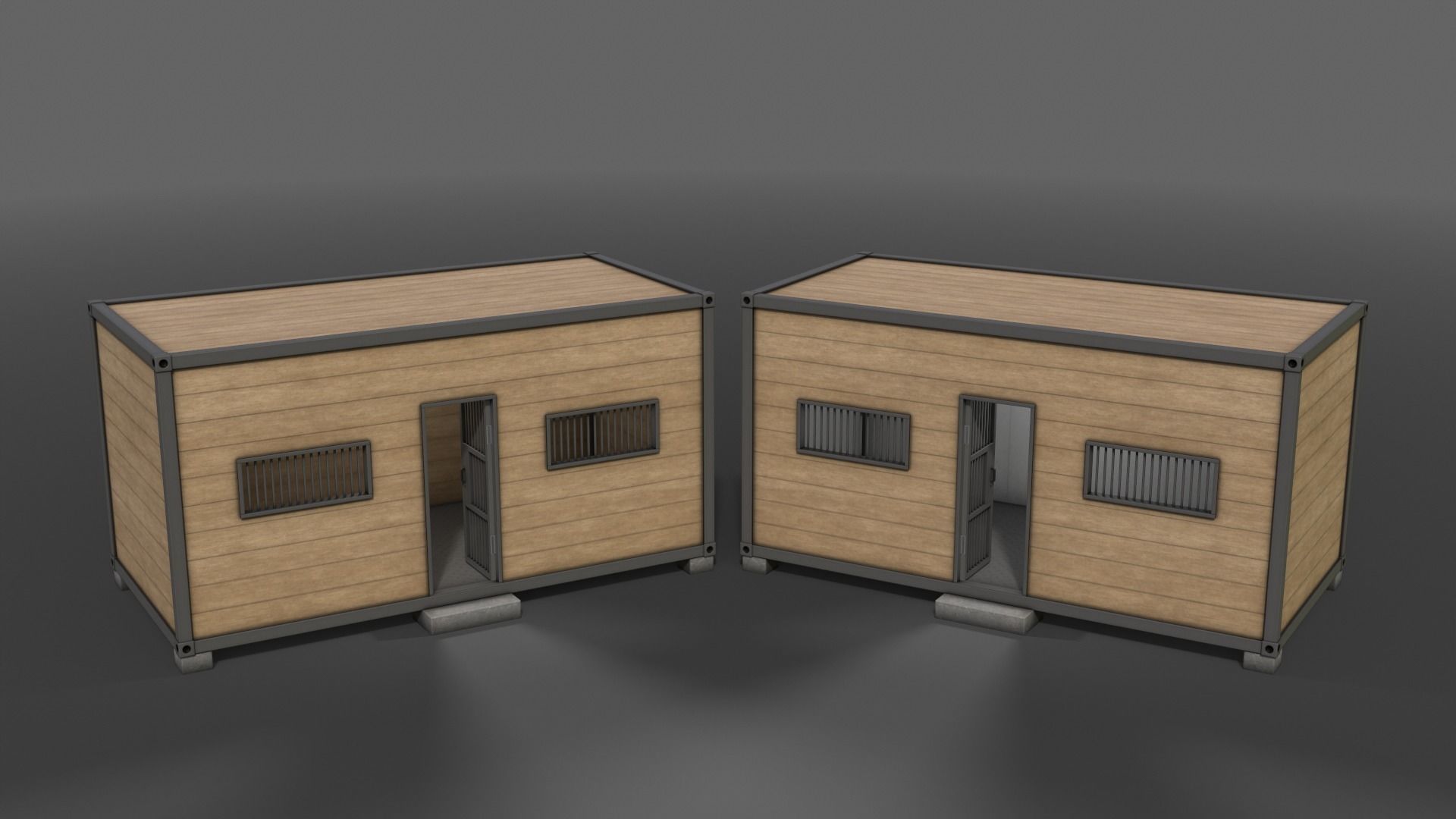 PBR Container House CC 20ft V3 Low-poly 3D model_5