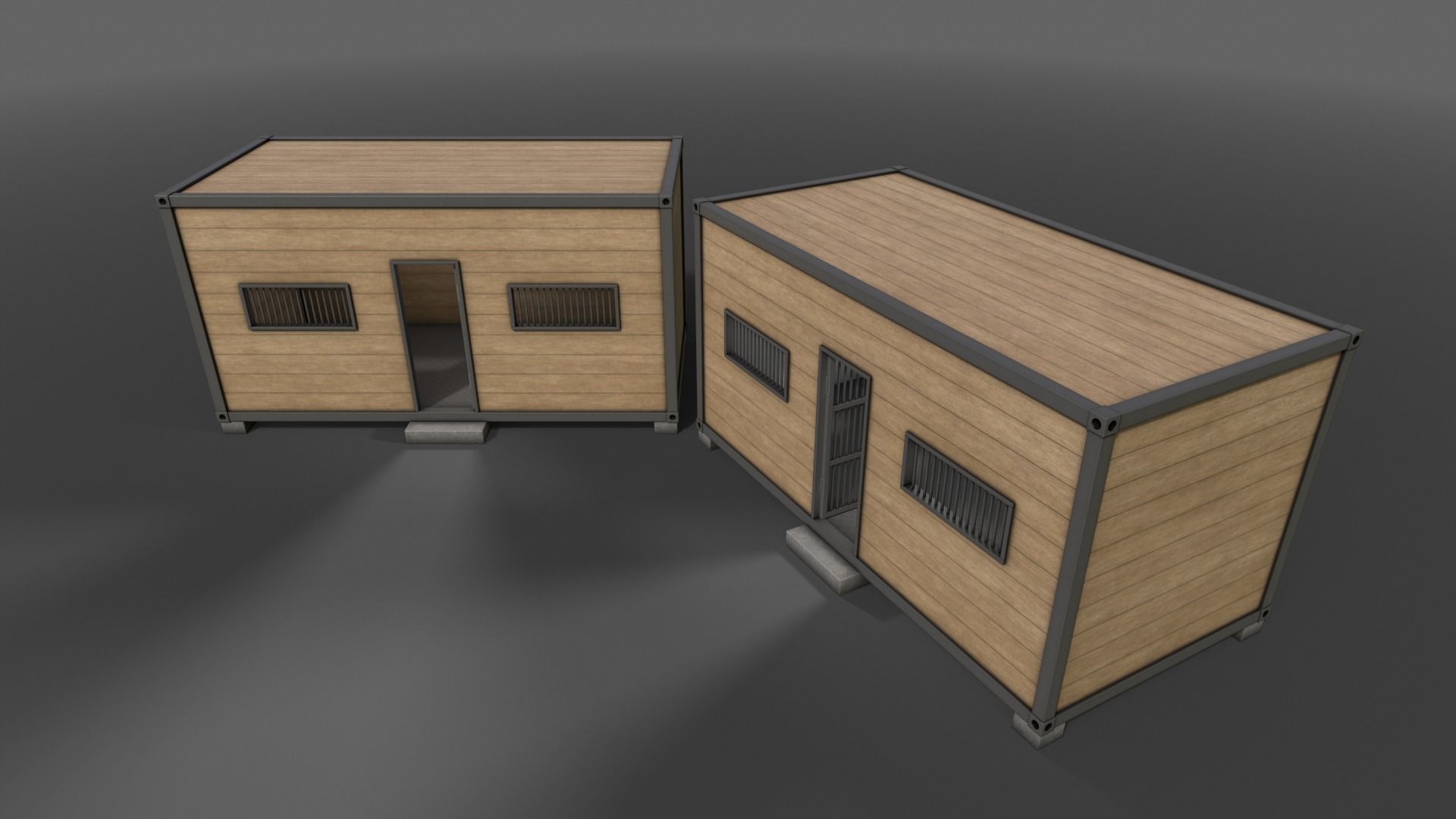 PBR Container House CC 20ft V3 Low-poly 3D model_11