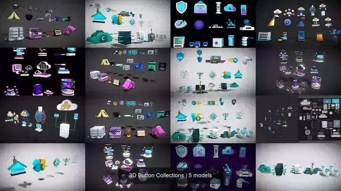 3D Button Collections 