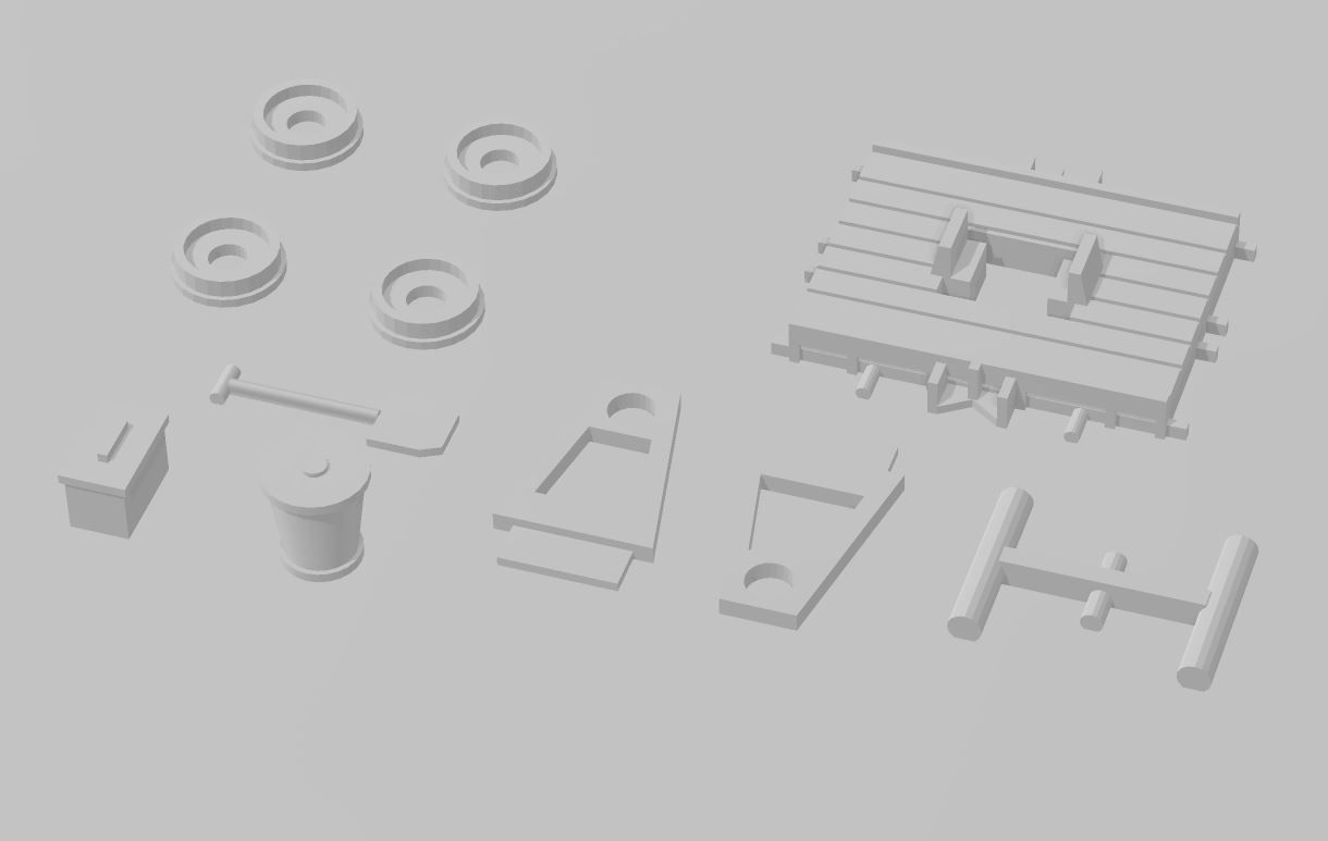 Railroad Hand Car with Tools by Outland Models 3D Printable  3D print model_4