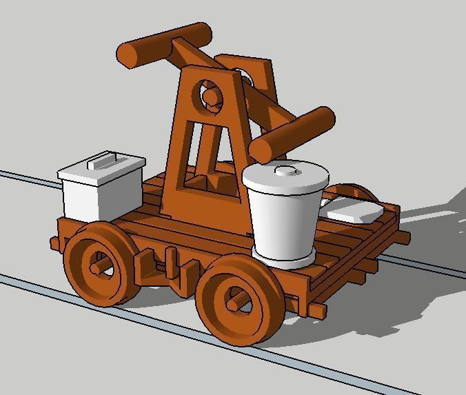Railroad Hand Car with Tools by Outland Models 3D Printable  3D print model_1