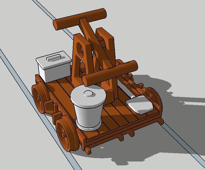 Railroad Hand Car with Tools by Outland Models 3D Printable  3D print model_3