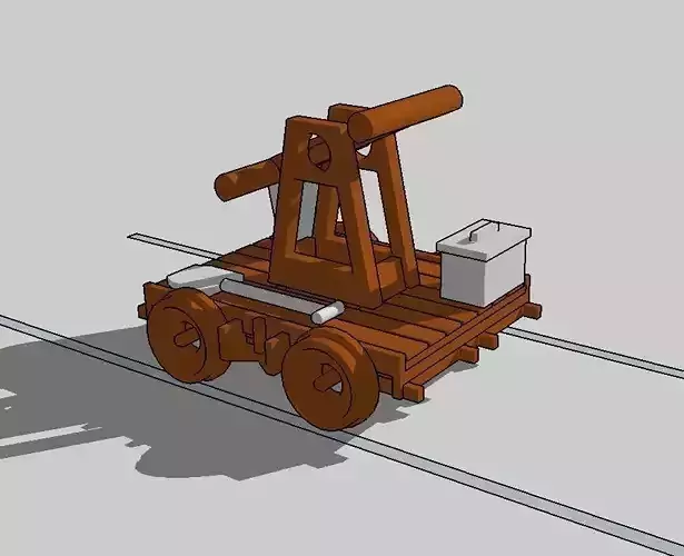Railroad Hand Car with Tools by Outland Models 3D Printable  3D print model