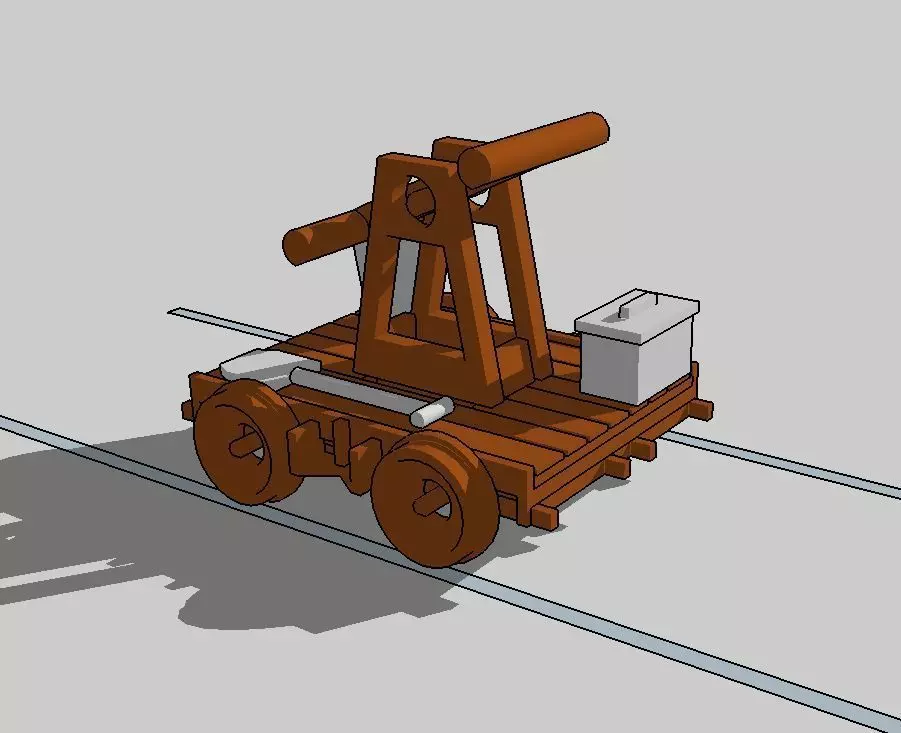 Railroad Hand Car with Tools by Outland Models 3D Printable  3D print model_0