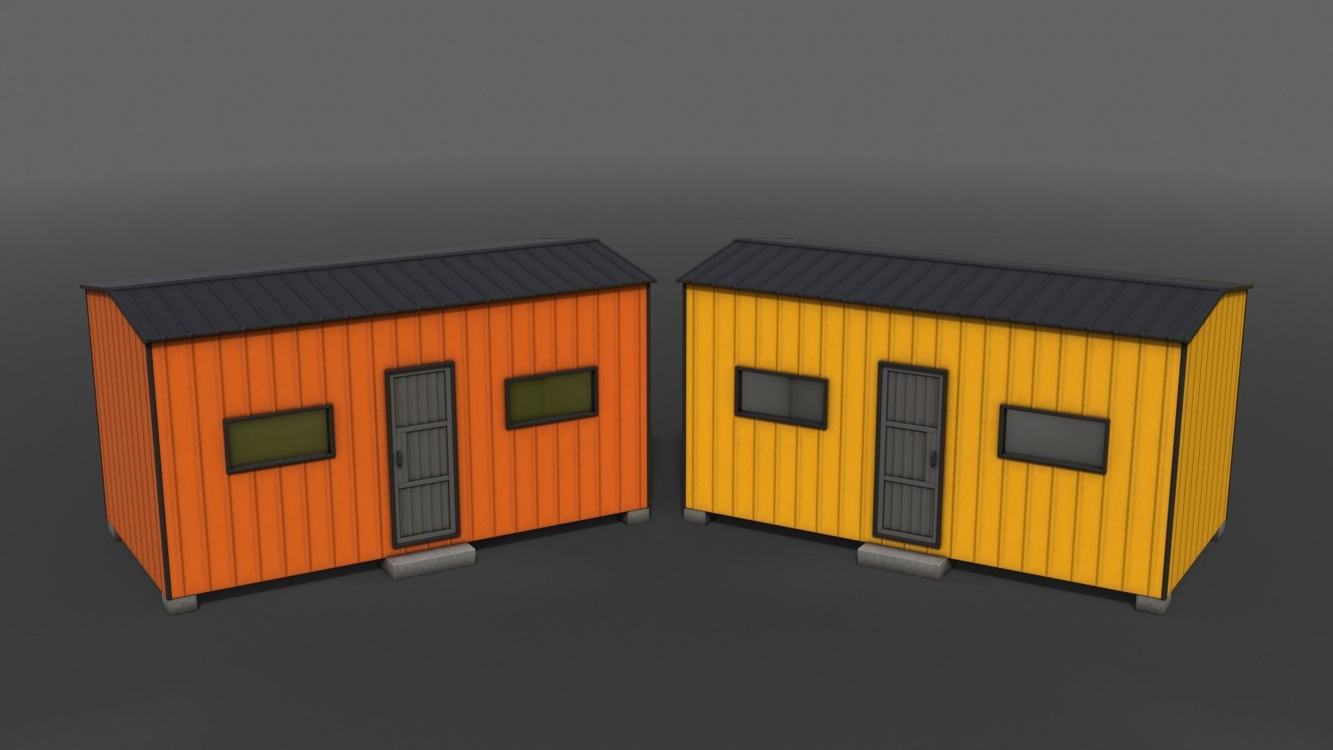 PBR Shed House A 20ft V3 Low-poly 3D model_4