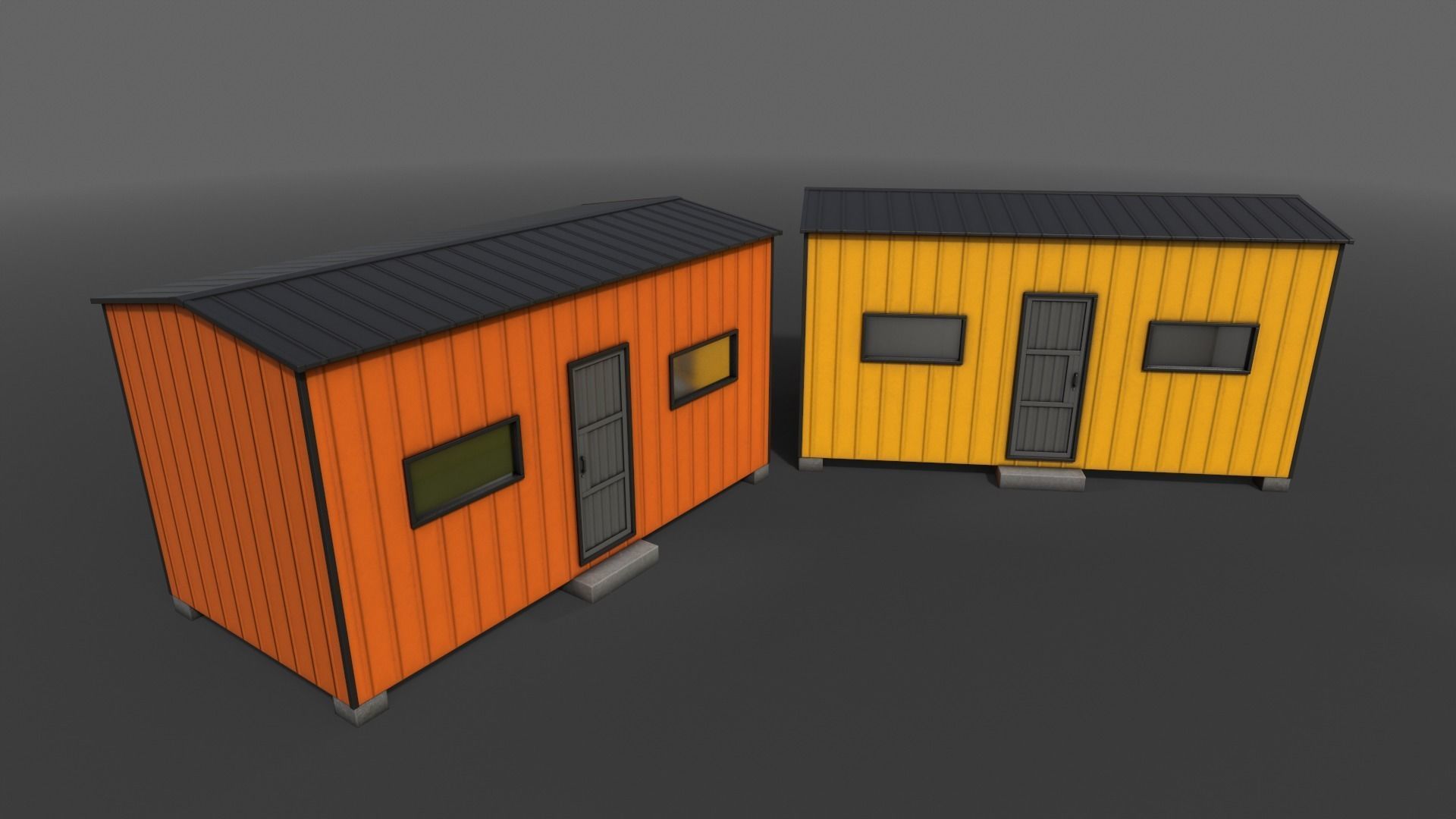 PBR Shed House A 20ft V3 Low-poly 3D model_7