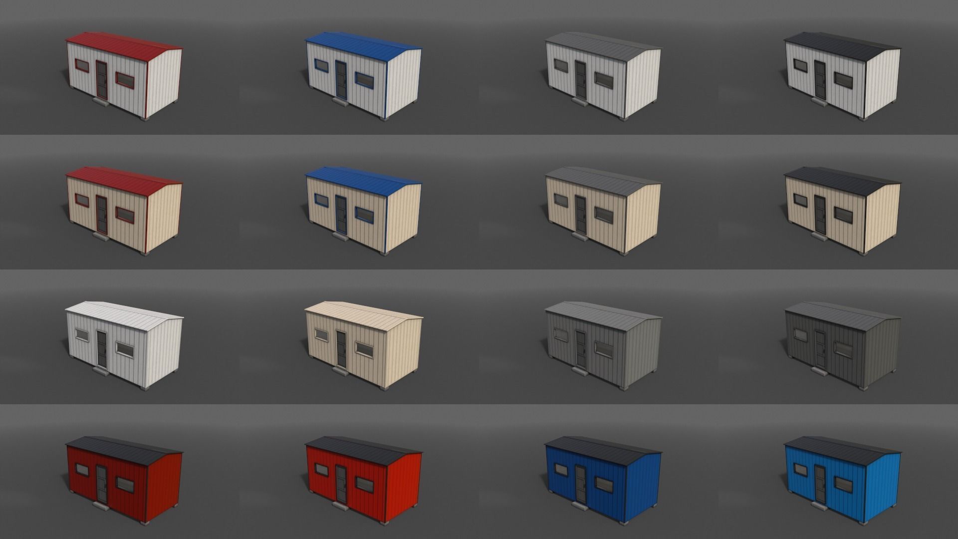 PBR Shed House A 20ft V3 Low-poly 3D model_2