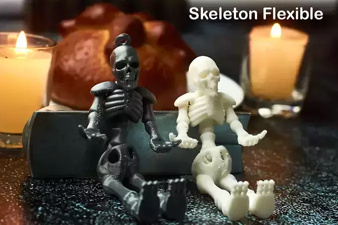 Flexible skeleton halloween 3D print model