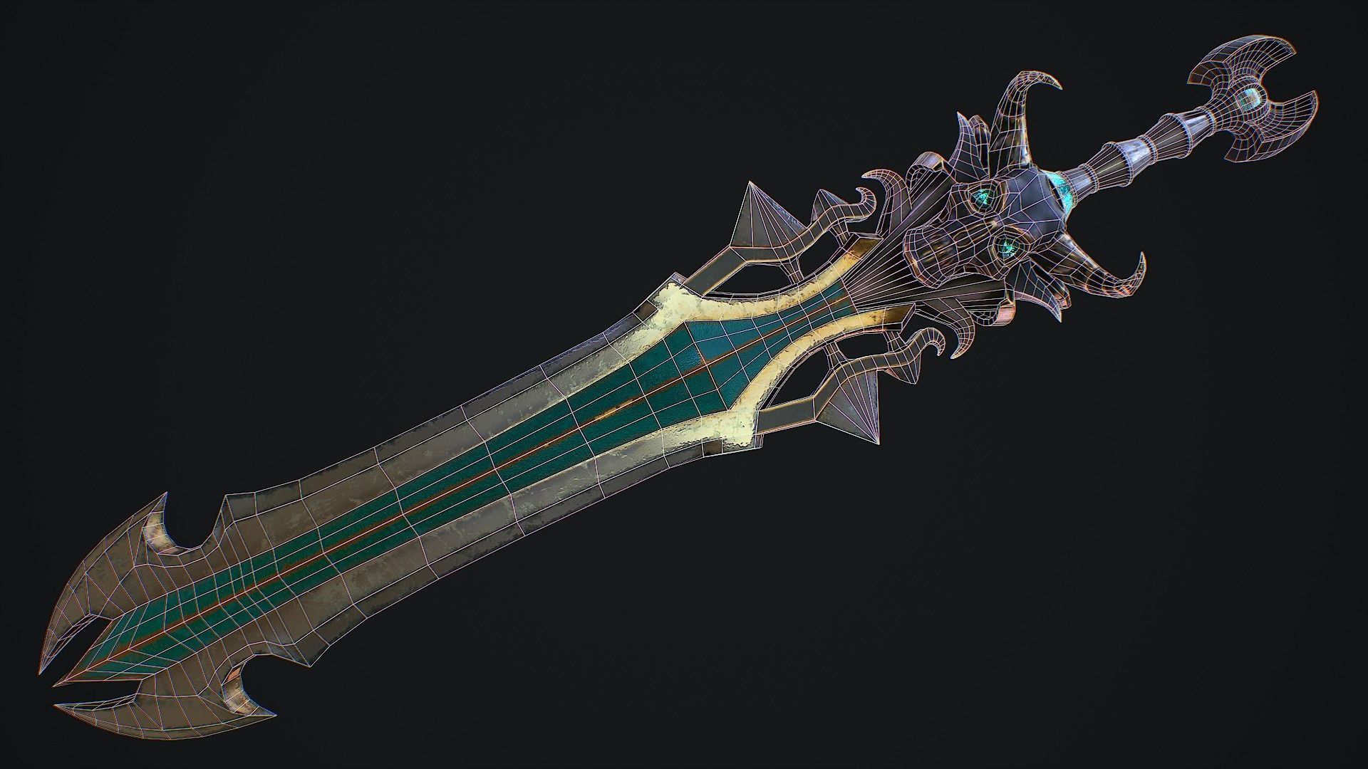 Fantasy sword 18 Low-poly 3D model_5