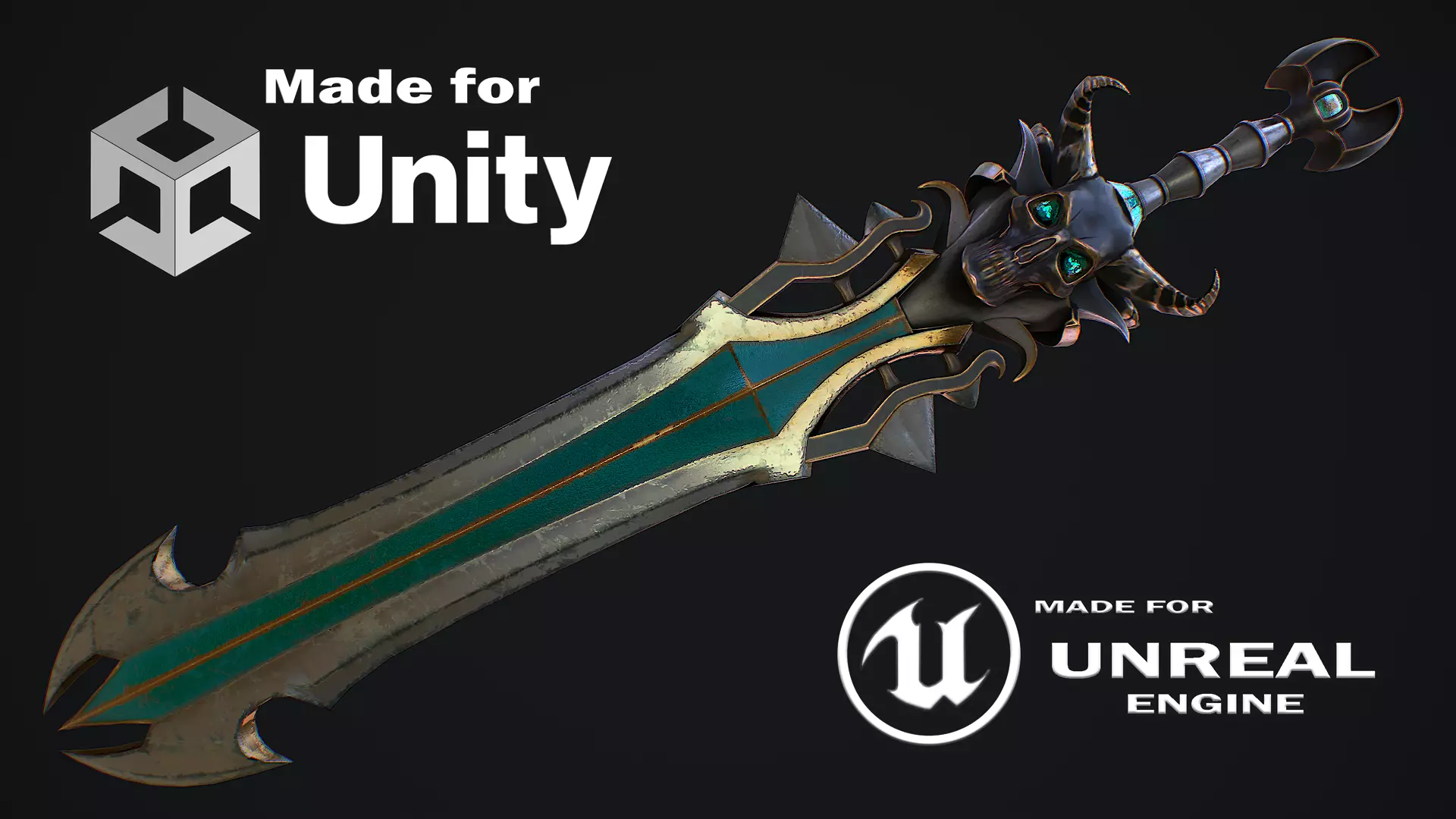 Fantasy sword 18 Low-poly 3D model_0