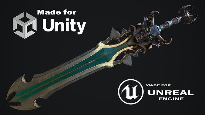 Fantasy sword 18 Low-poly 3D model