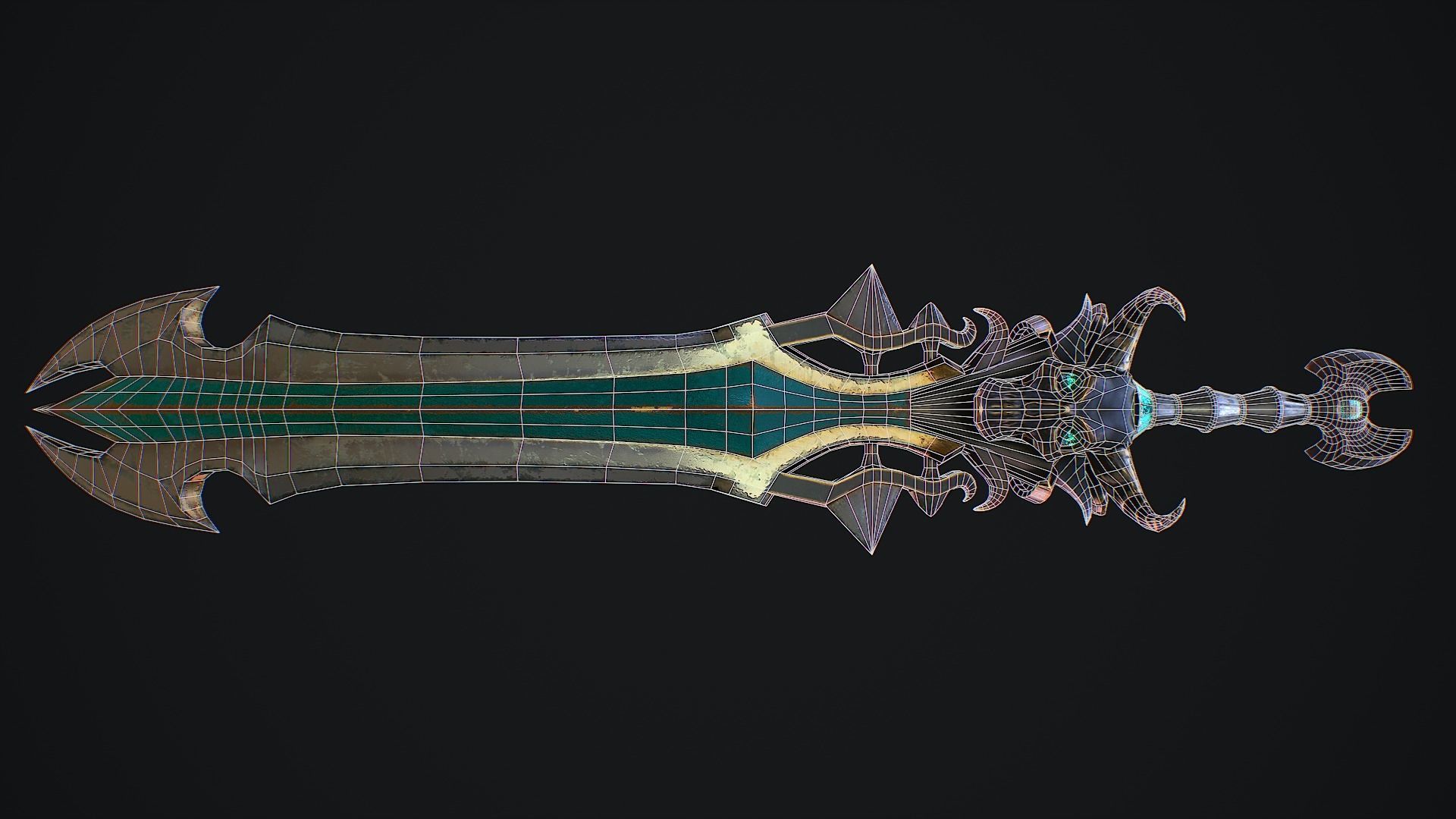 Fantasy sword 18 Low-poly 3D model_7