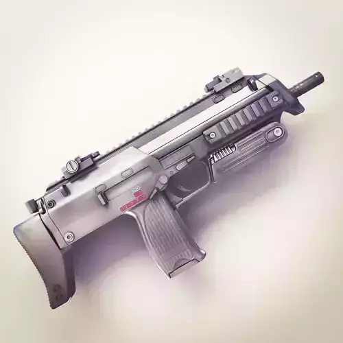 MP7 Submachine gun Hi-Res 3D model