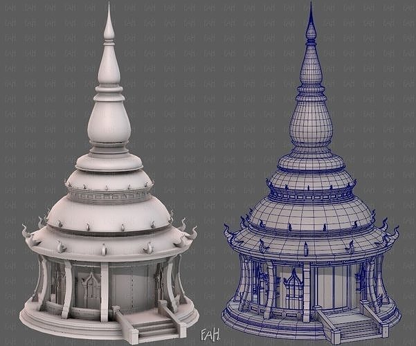Pagoda V12 3D model