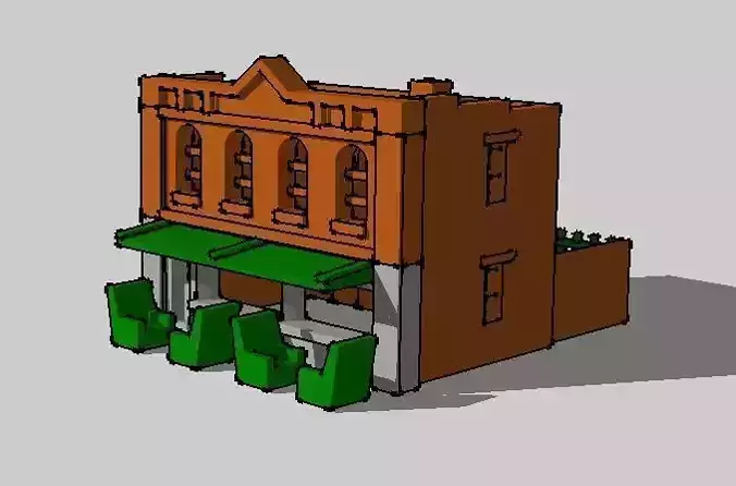 City Building Shop Cafe by Outland Models 3D Printable