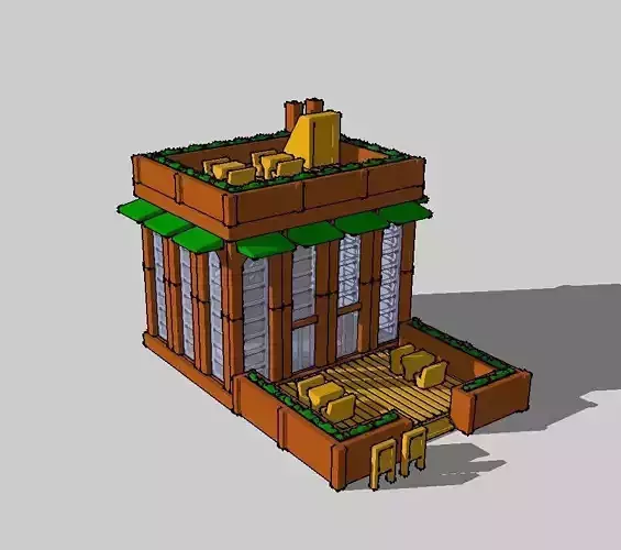 GardenStyle Building Restaurant by Outland Models 3D Printable