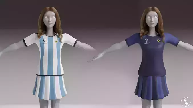 ARGENTINA and France football fan Jerseys 3D model