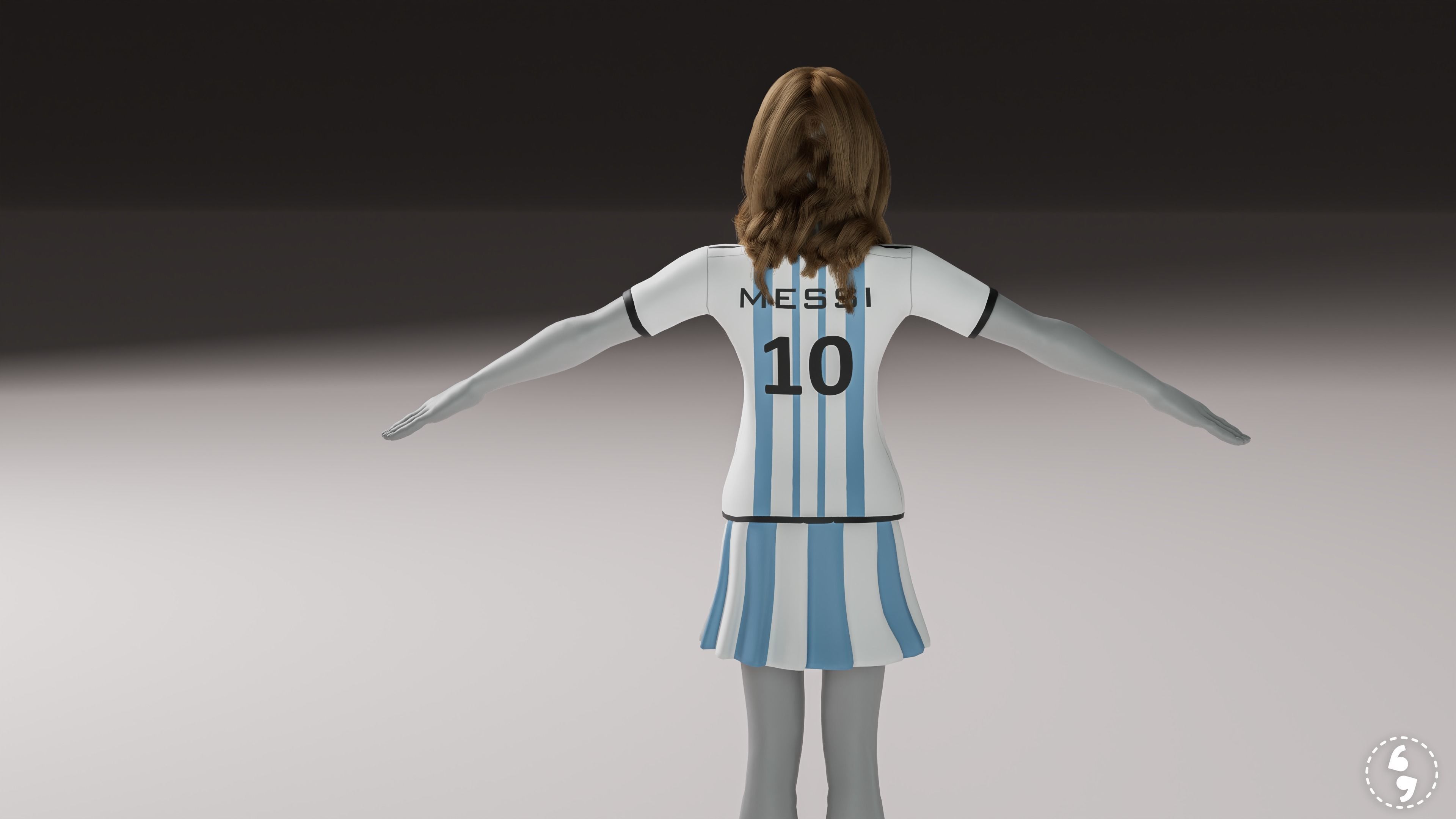 ARGENTINA and France football fan Jerseys 3D model_3