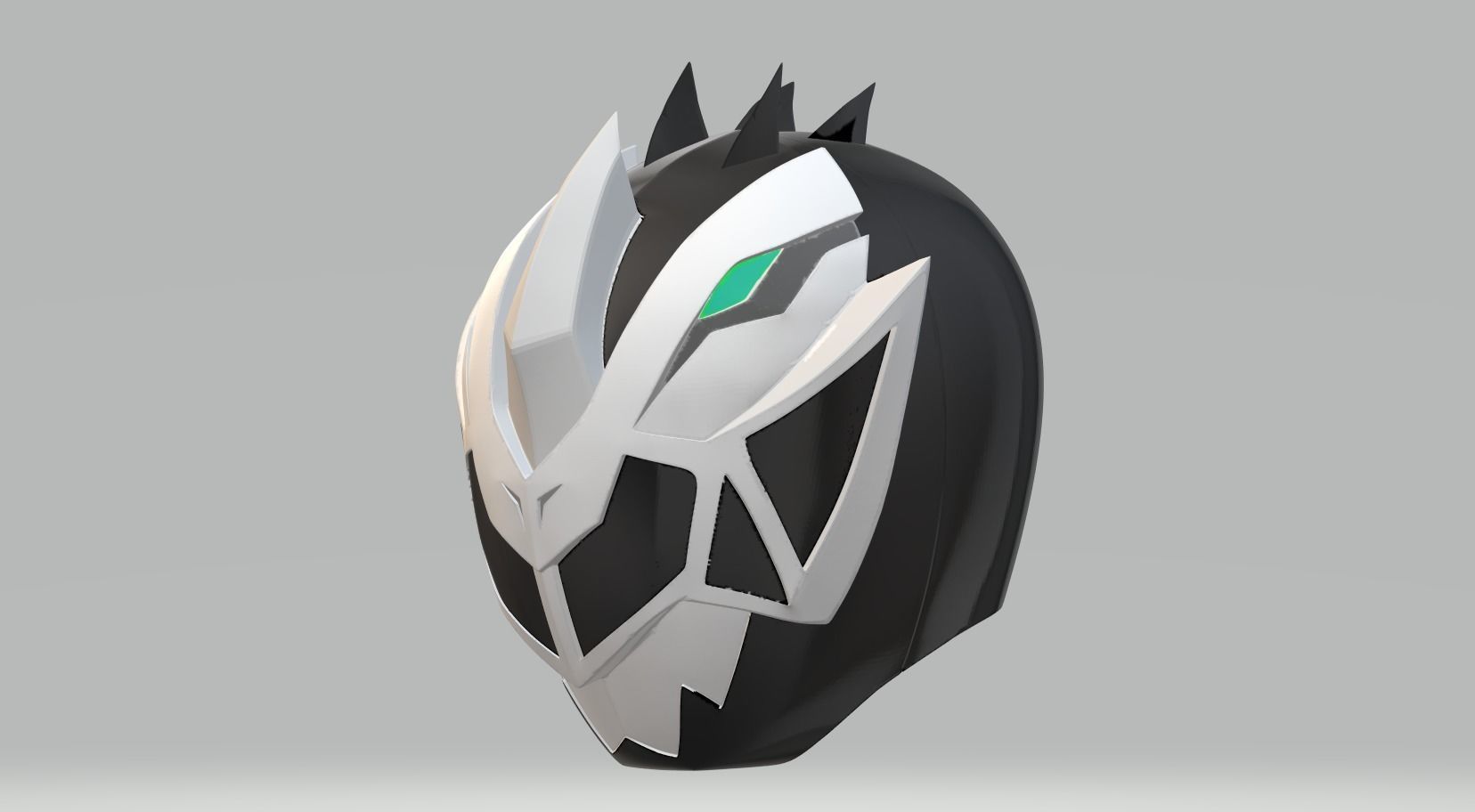 Power Rangers Dino Fury Black Ranger helmet  3D print model_3