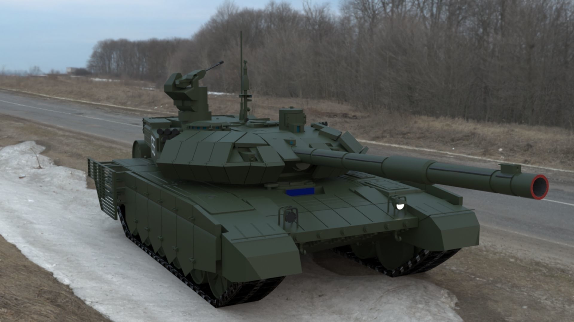 Clean T90MS Main Battle Tank Low-poly 3D model_5