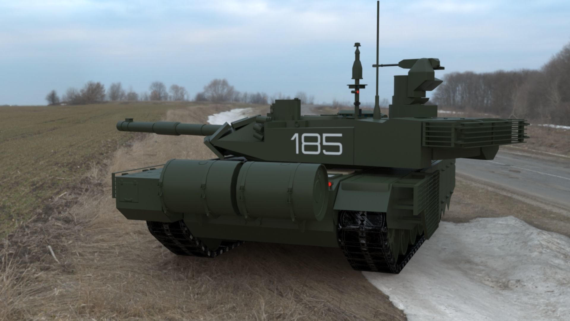 Clean T90MS Main Battle Tank Low-poly 3D model_2