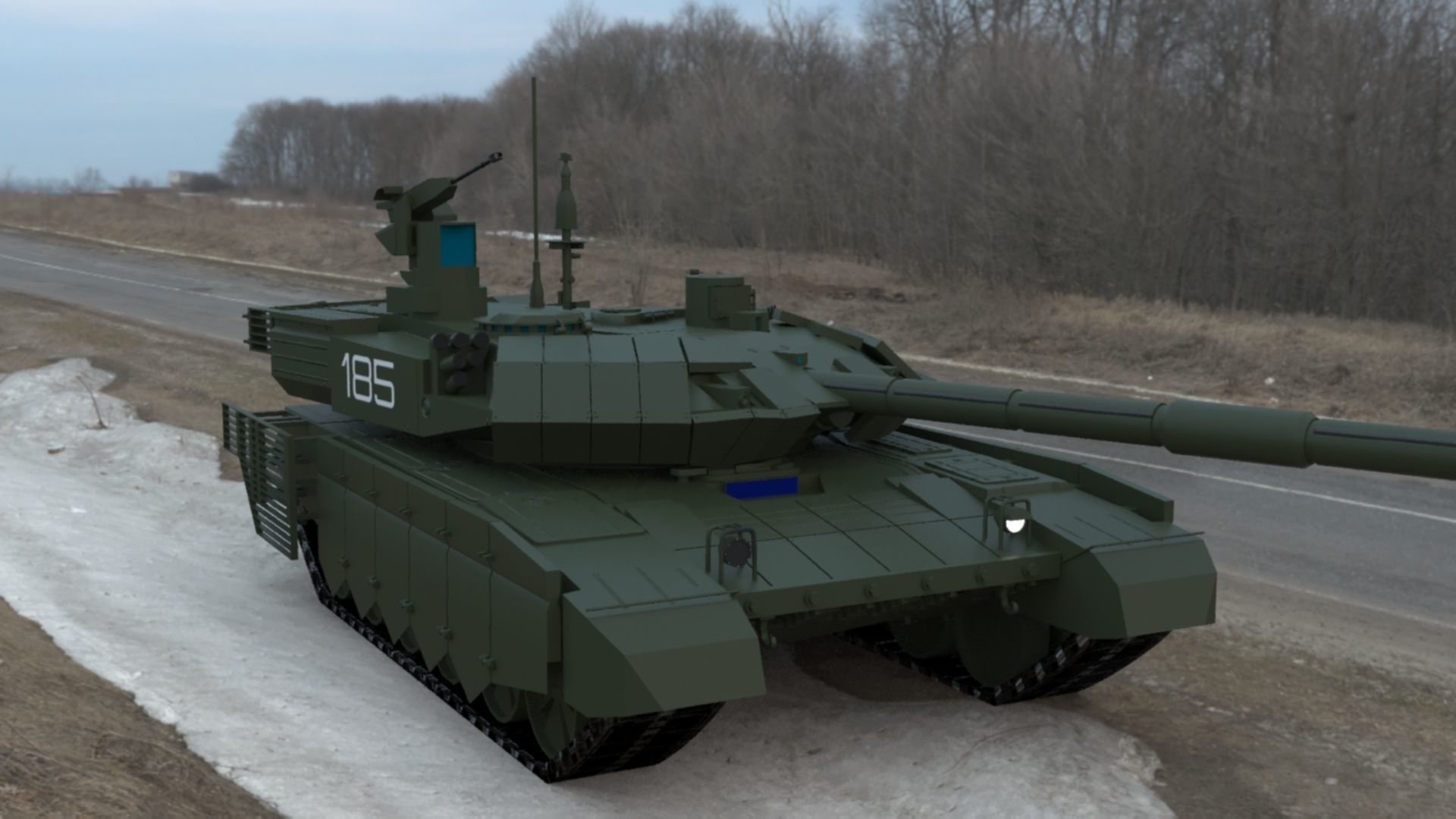 Clean T90MS Main Battle Tank Low-poly 3D model_17