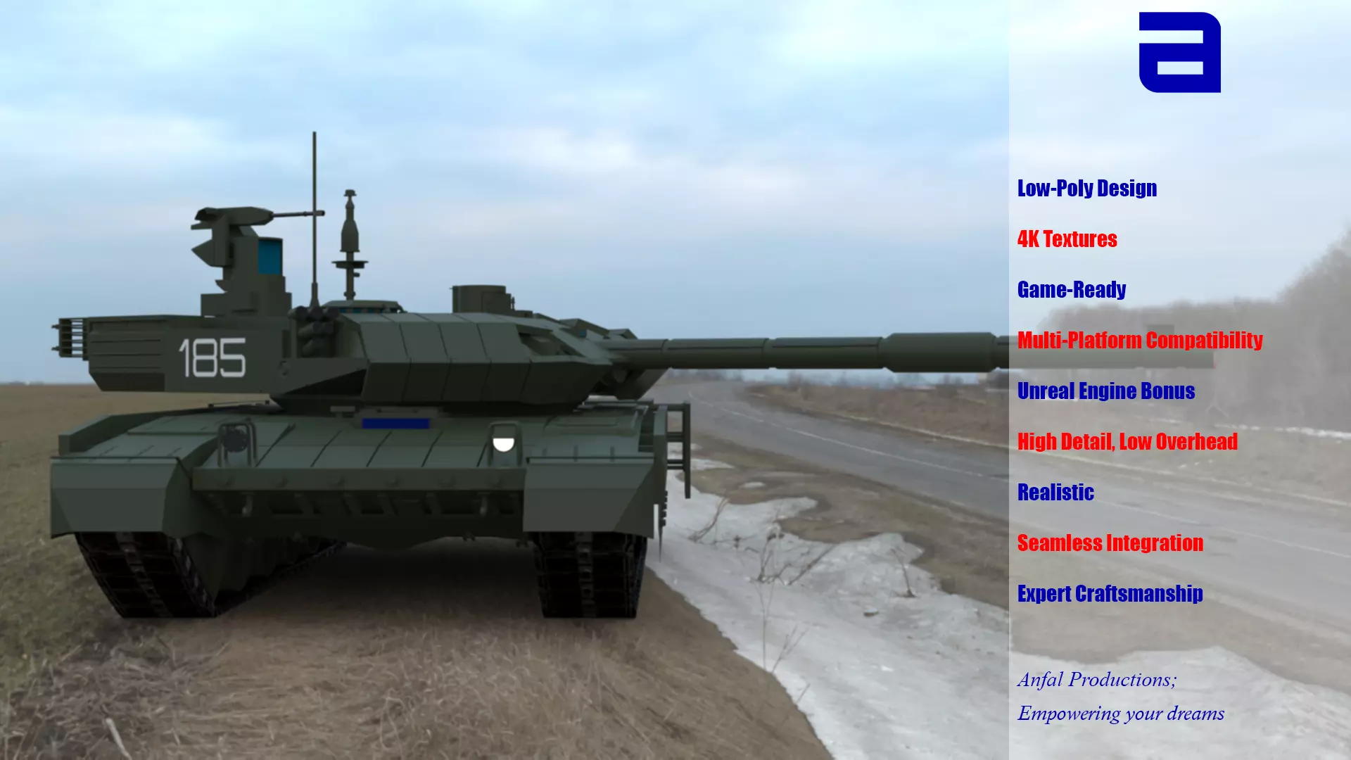 Clean T90MS Main Battle Tank Low-poly 3D model_0