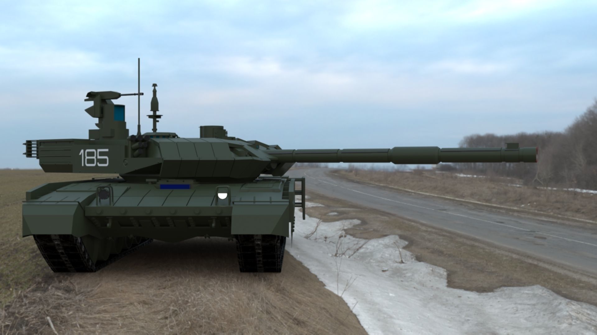 Clean T90MS Main Battle Tank Low-poly 3D model_4