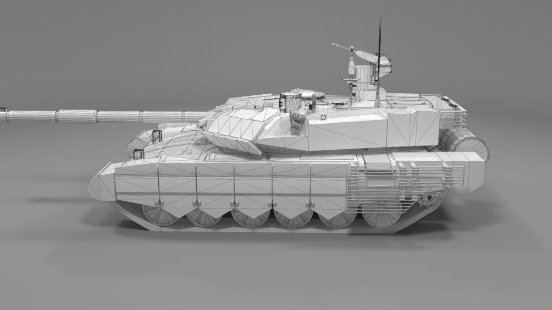 Clean T90MS Main Battle Tank Low-poly 3D model_36