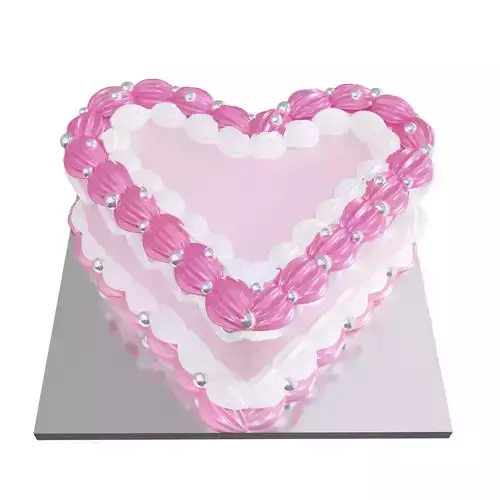Vintage Heart Cake 3D model