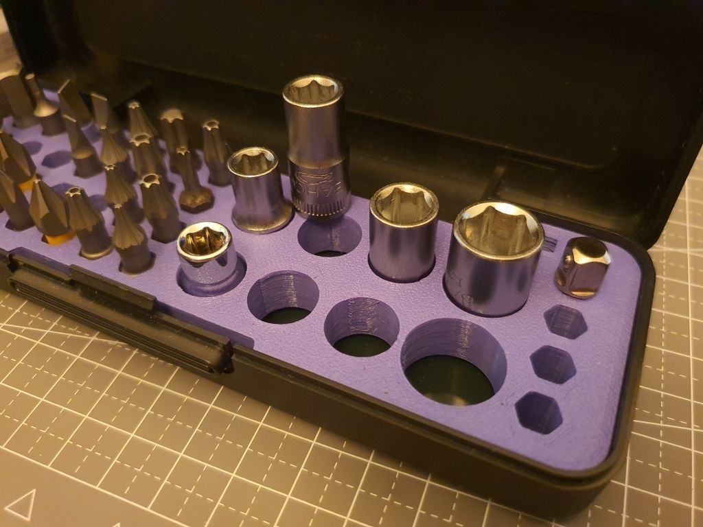 Maglite Case Bit and Socket Holder Insert 3D print model_3