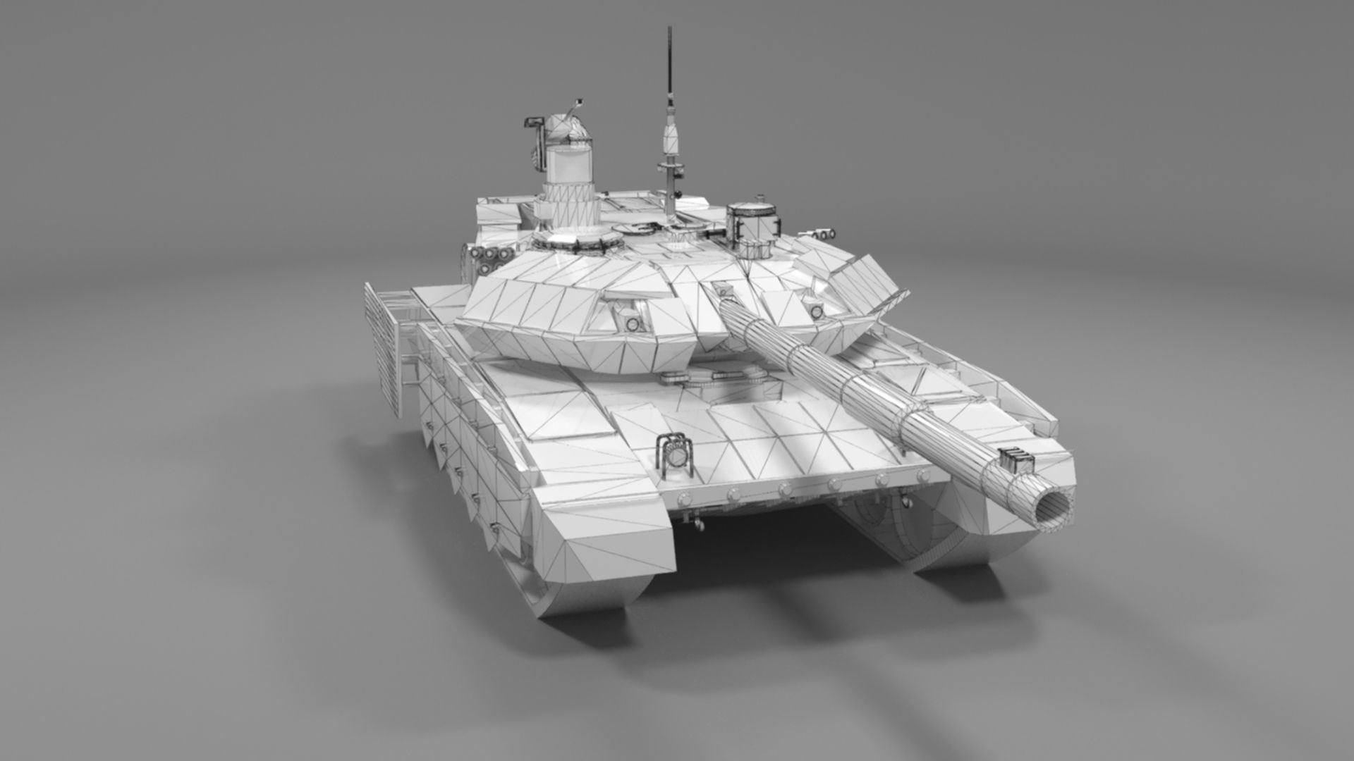 Battle-Worn Camouflaged T90MS Tank - Realistic 3D Model Low-poly 3D model_83
