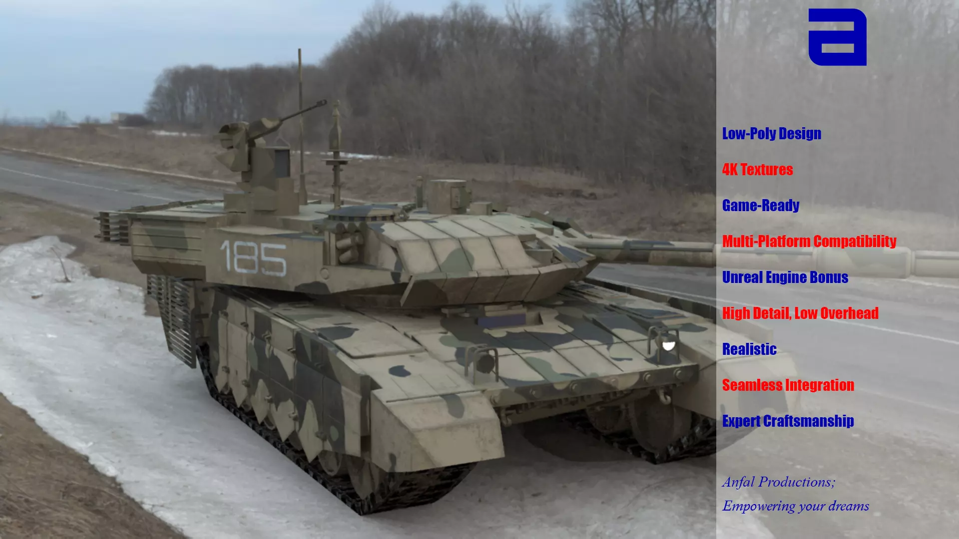 Battle-Worn Camouflaged T90MS Tank - Realistic 3D Model Low-poly 3D model_0