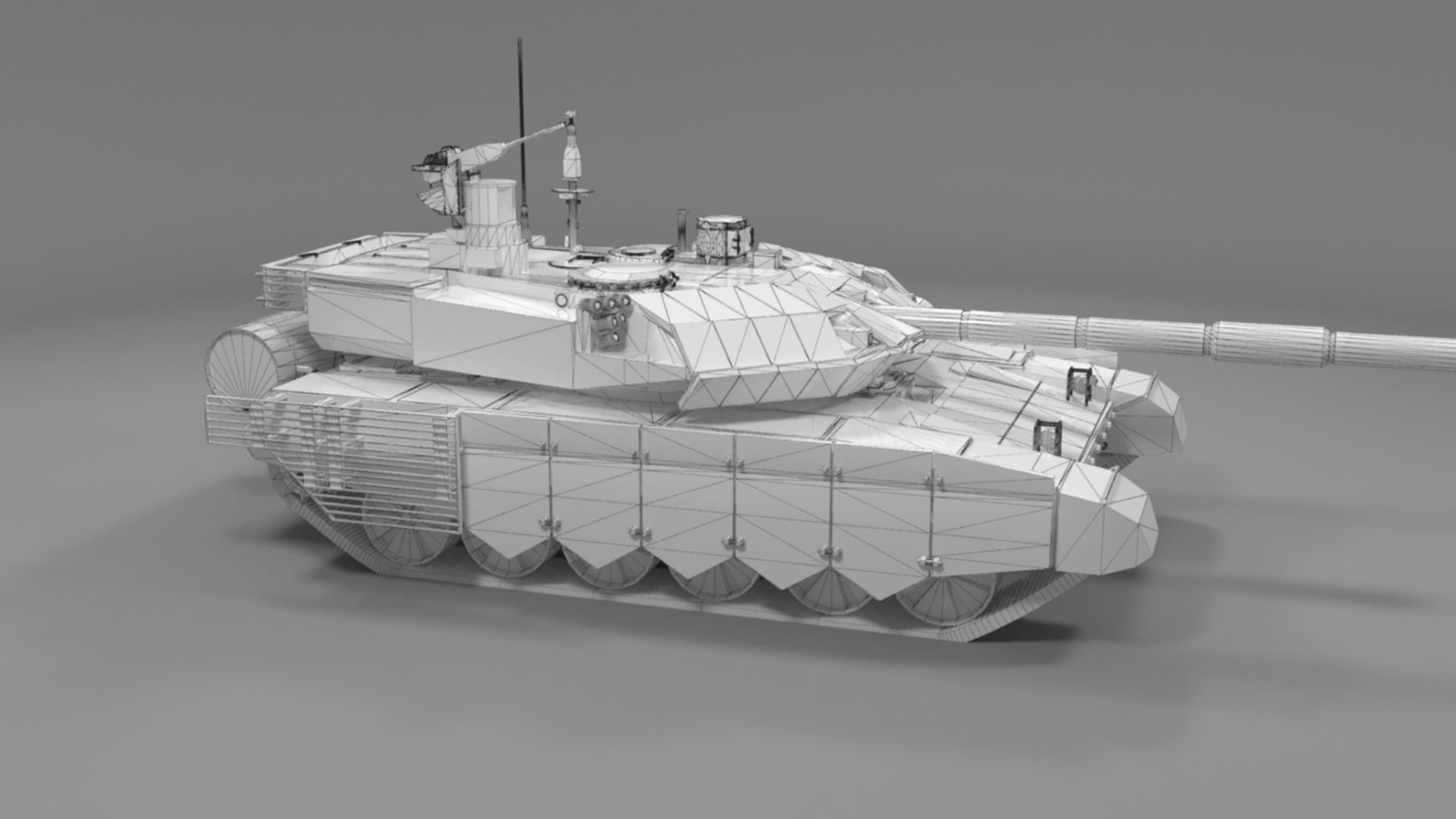 Battle-Worn Camouflaged T90MS Tank - Realistic 3D Model Low-poly 3D model_32