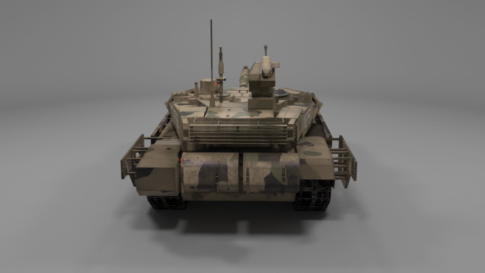 Battle-Worn Camouflaged T90MS Tank - Realistic 3D Model Low-poly 3D model_16