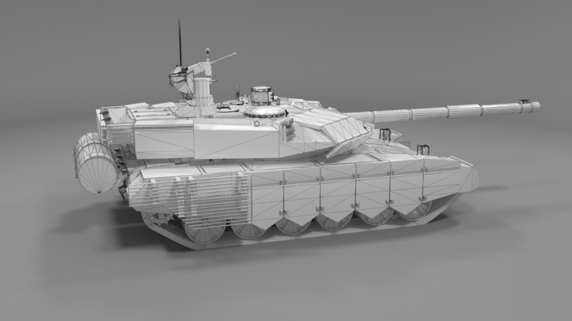 Battle-Worn Camouflaged T90MS Tank - Realistic 3D Model Low-poly 3D model_26