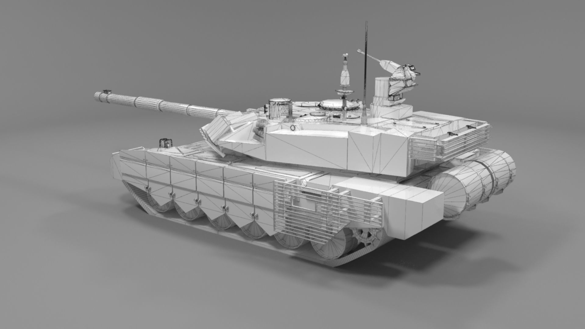 Battle-Worn Camouflaged T90MS Tank - Realistic 3D Model Low-poly 3D model_6