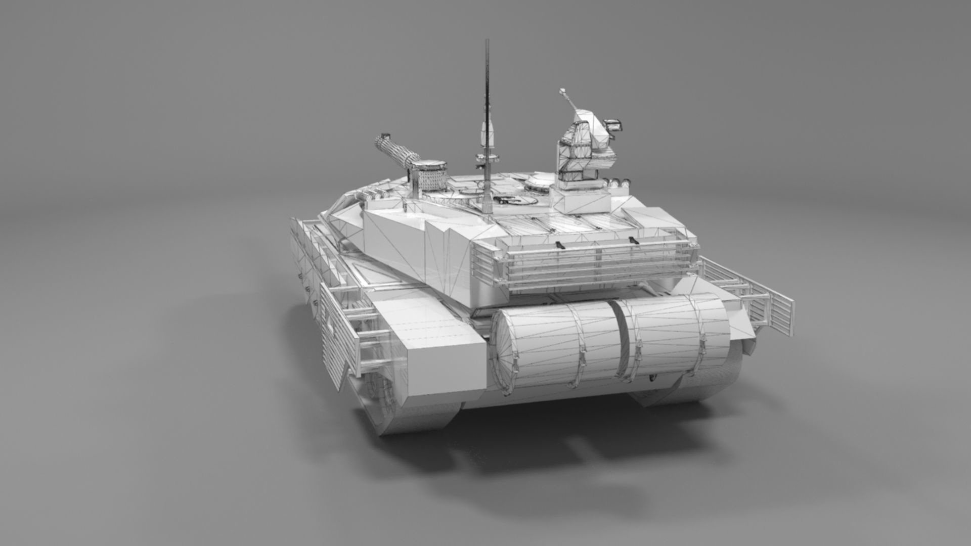 Battle-Worn Camouflaged T90MS Tank - Realistic 3D Model Low-poly 3D model_12