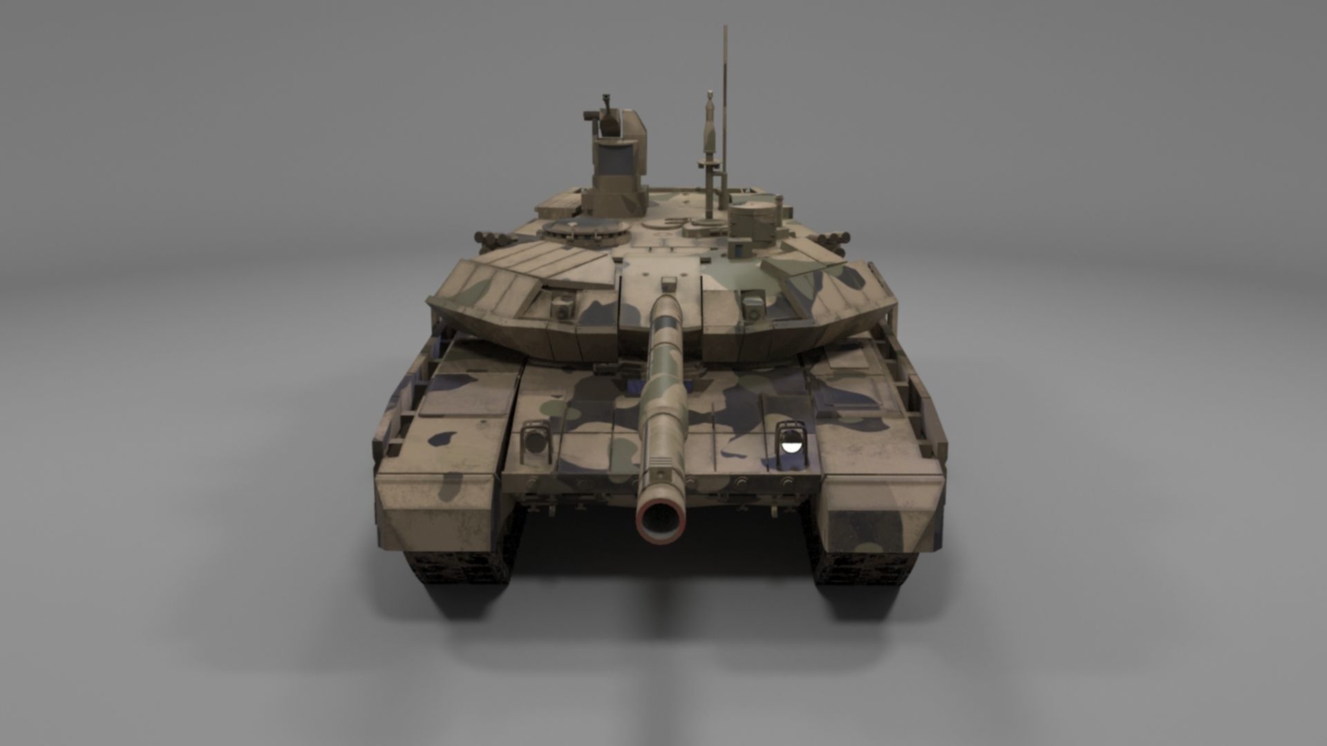 Battle-Worn Camouflaged T90MS Tank - Realistic 3D Model Low-poly 3D model_67