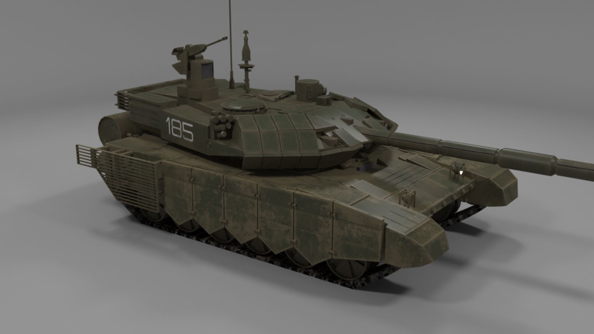 Battle-Worn T90MS Main Battle Tank - 3D Model Low-poly 3D model_33