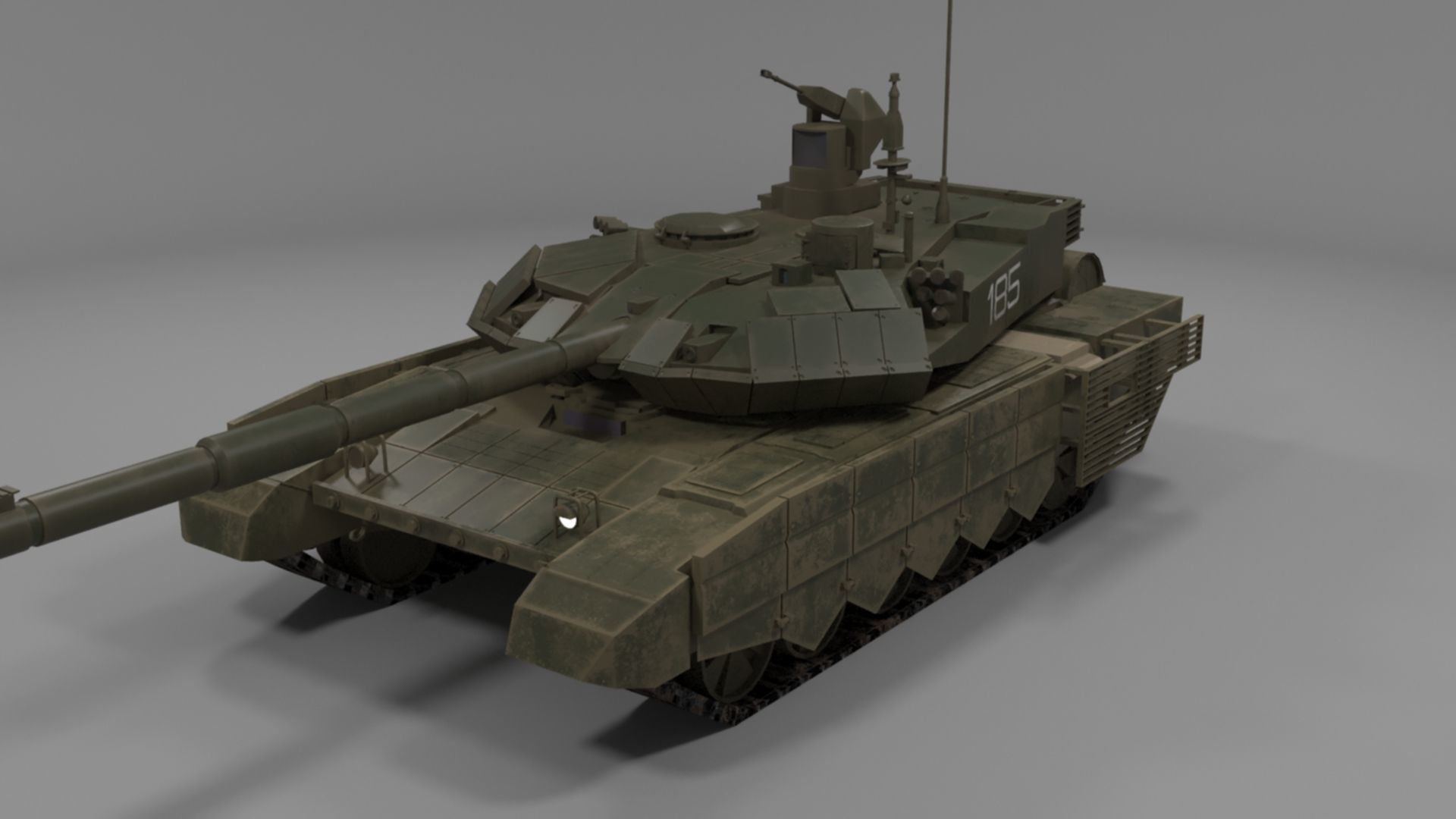Battle-Worn T90MS Main Battle Tank - 3D Model Low-poly 3D model_28