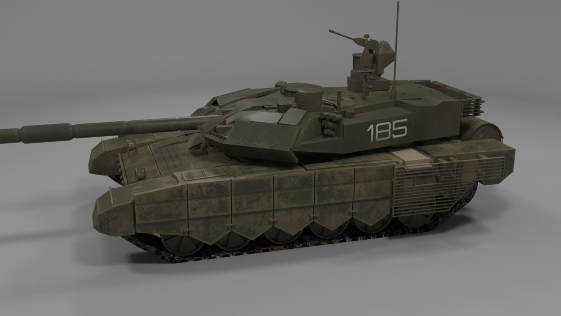 Battle-Worn T90MS Main Battle Tank - 3D Model Low-poly 3D model_27