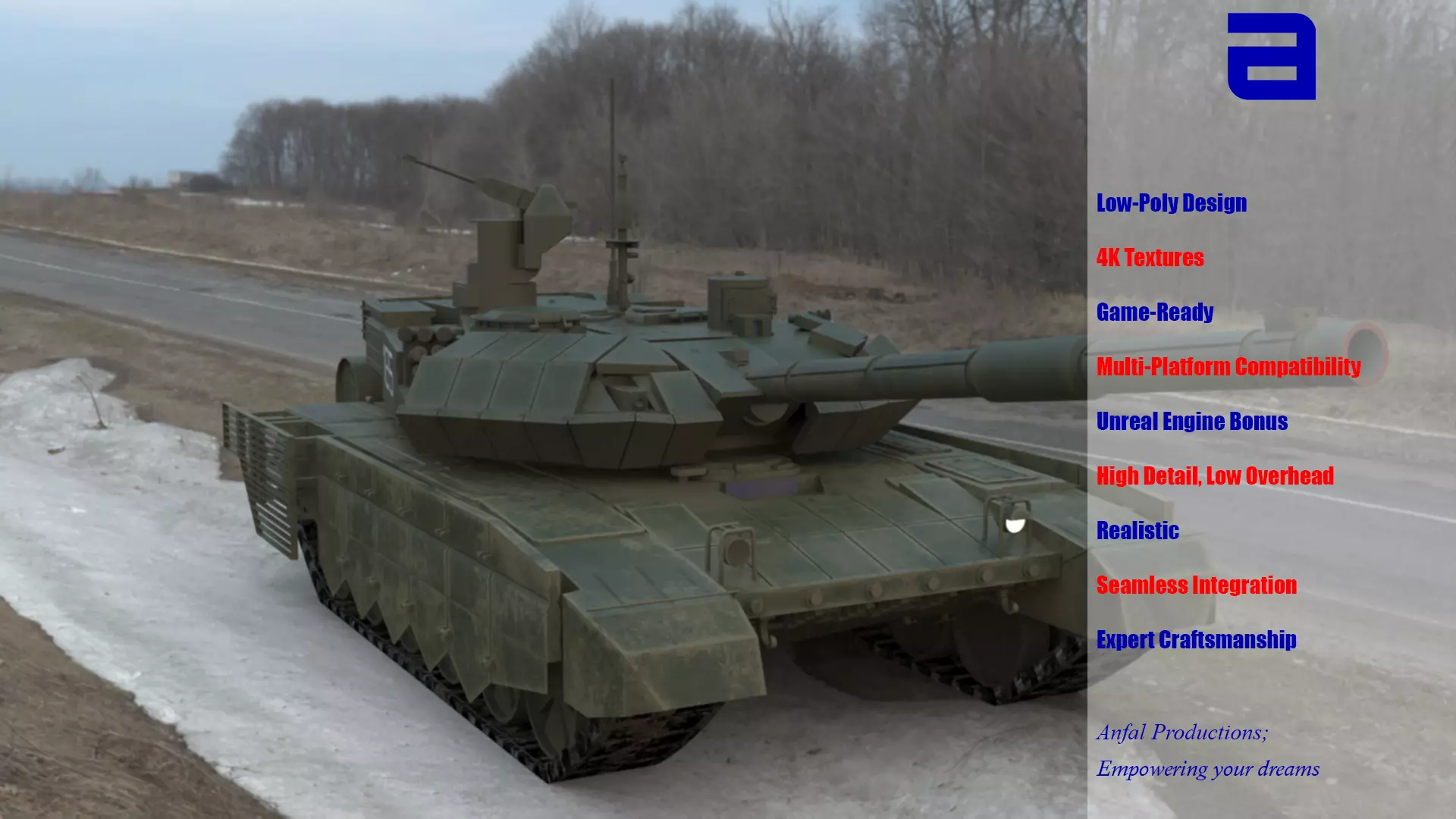 Battle-Worn T90MS Main Battle Tank - 3D Model Low-poly 3D model_0
